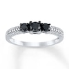 Thumbnail Image 0 of Black Diamond Ring 1/2 ct tw Round-cut Sterling Silver
