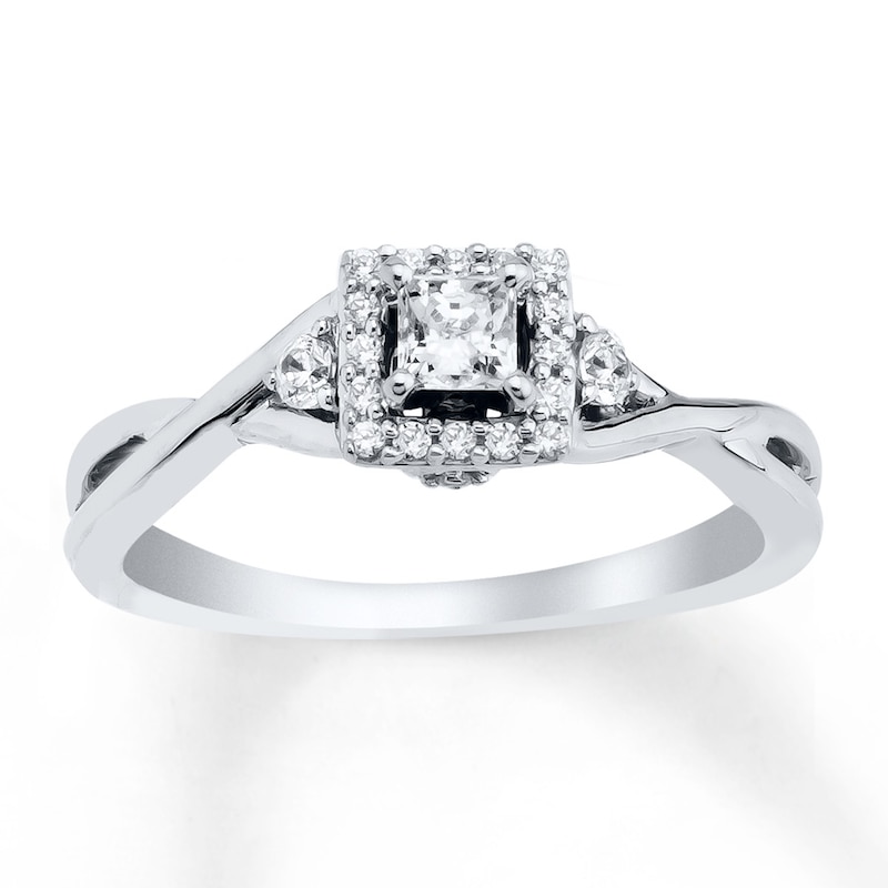 Main Image 1 of Now + Forever Diamond Engagement Ring 1/3 ct tw Princess-cut 10K White Gold