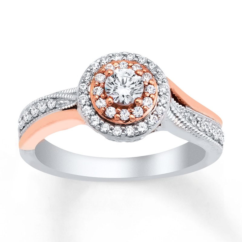 Main Image 1 of Now + Forever Diamond Engagement Ring 1/2 ct tw Round-cut 10K Two-Tone Gold