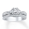 Thumbnail Image 1 of Now + Forever Diamond Bridal Set 5/8 ct tw Princess-cut 14K White Gold