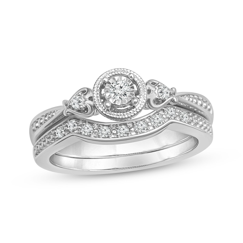 Main Image 1 of Now + Forever Diamond Bridal Set 1/8 ct tw Round-cut 10K White Gold