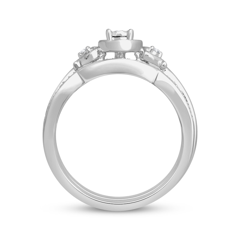 Diamond Bridal Set 1/8 ct tw Round-cut 10K White Gold