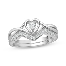 Now + Forever Diamond Bridal Set 1/4 ct tw Round-cut 10K White Gold