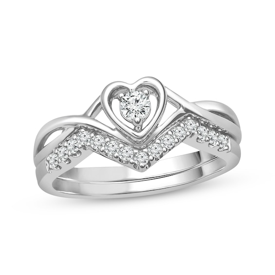 Now + Forever Diamond Bridal Set 1/4 ct tw Round-cut 10K White Gold
