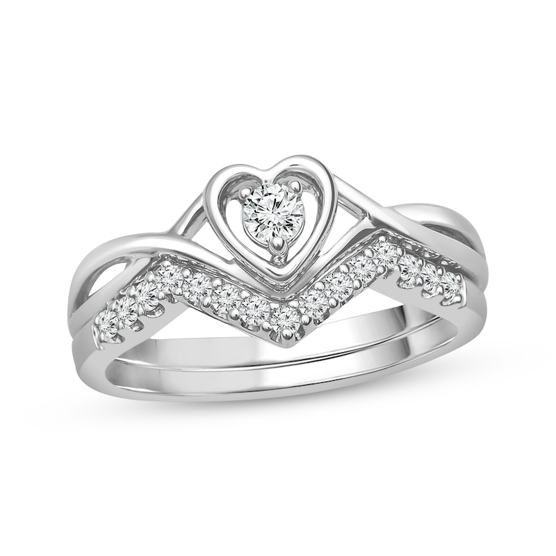 Main Image 1 of Now + Forever Diamond Bridal Set 1/4 ct tw Round-cut 10K White Gold