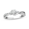 Thumbnail Image 1 of Memories Moments Magic Diamond Engagement Ring 1/3 ct tw Round-cut 10K White Gold