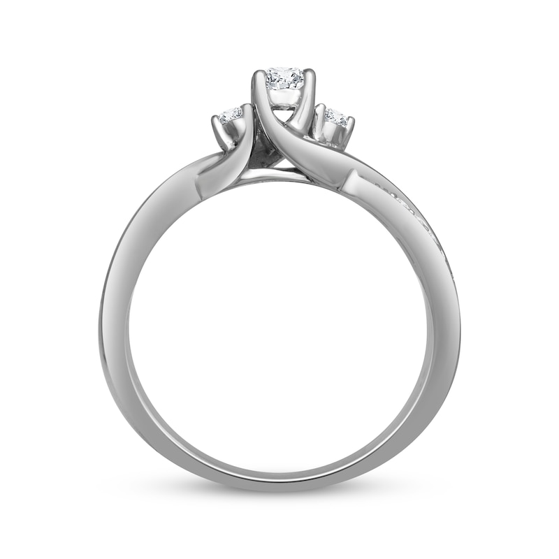 Diamond Engagement Ring 1/3 ct tw Round-cut 10K White Gold