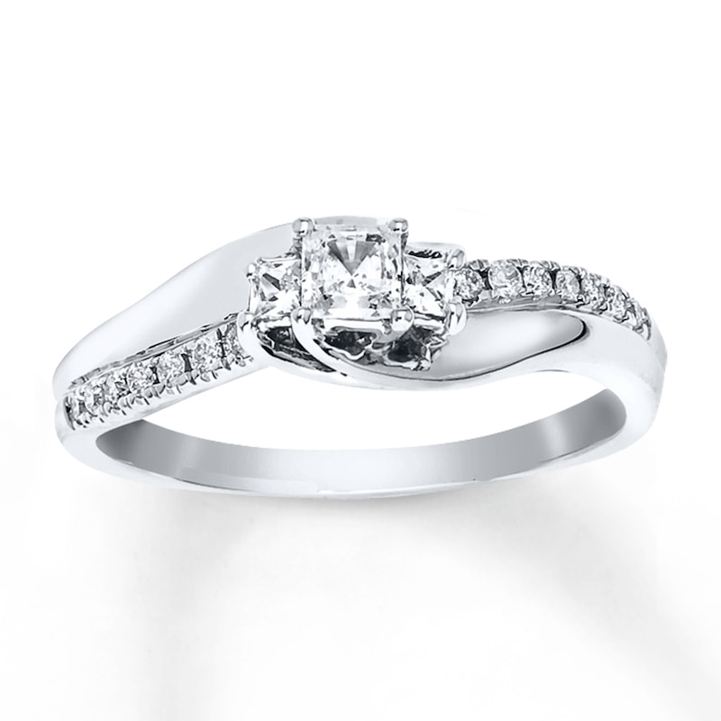 Diamond Engagement Ring 1/3 ct tw Princess-cut 10K White Gold