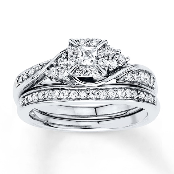 Now + Forever Princess-Cut Diamond Bridal Set 3/8 ct tw 10K White Gold