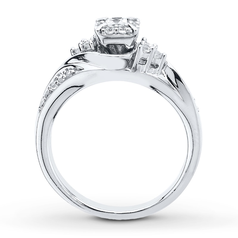 Main Image 2 of Now + Forever Diamond Bridal Set 3/8 ct tw Princess-cut 10K White Gold