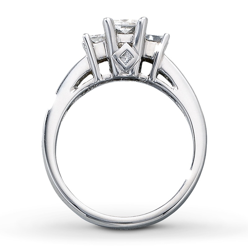 Main Image 2 of Now + Forever Three-Stone Diamond Ring 1 ct tw Princess-cut 14K White Gold
