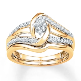 Now + Forever Diamond Bridal Set 1/4 ct tw Round-cut 10K Yellow Gold