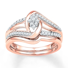 Now + Forever Diamond Bridal Set 1/4 ct tw Round-cut 10K Rose Gold