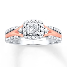 Now + Forever Diamond Engagement Ring 5/8 Carat tw 14K Two-Tone Gold