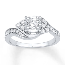 Now + Forever Diamond Engagement Ring 5/8 ct tw Round-cut 14K White Gold