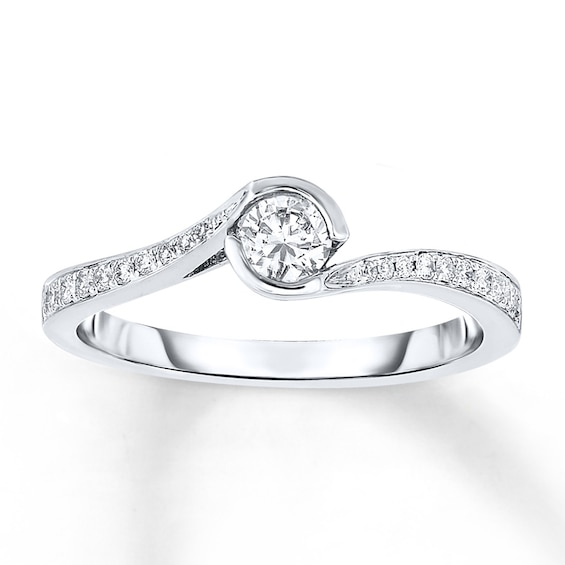 Now + Forever Diamond Engagement Ring 1/4 ct tw Round-cut 10K White Gold