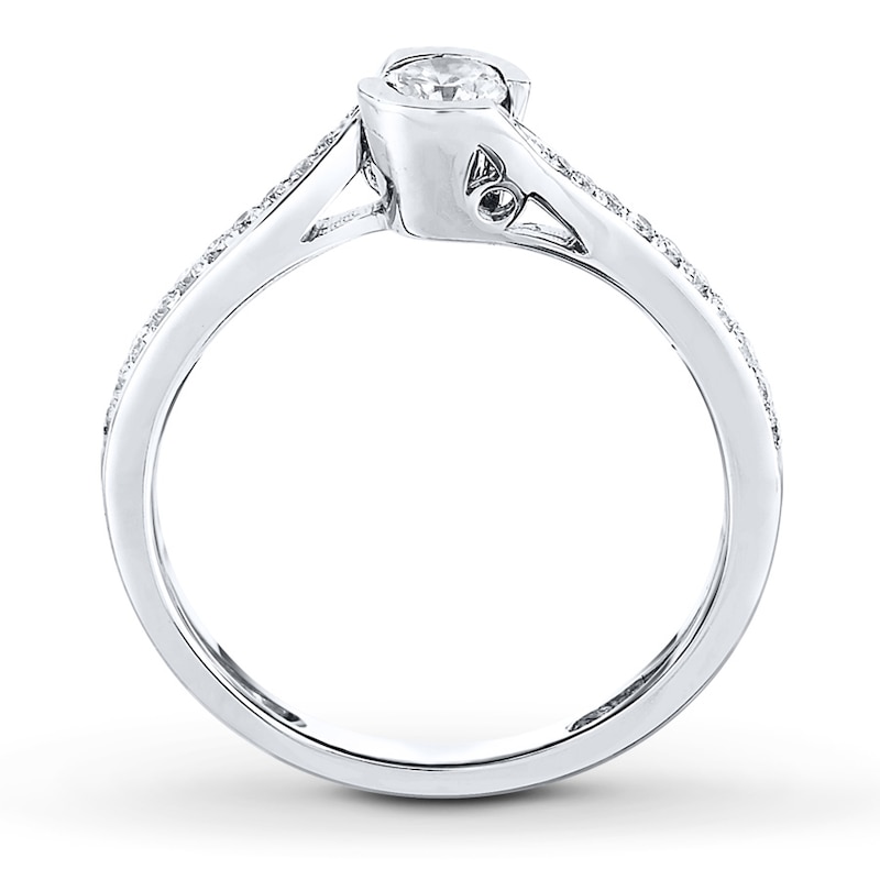 Diamond Engagement Ring 1/4 ct tw Round-cut 10K White Gold