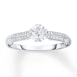 Now + Forever Diamond Engagement Ring 1/3 ct tw Round-cut 10K White Gold