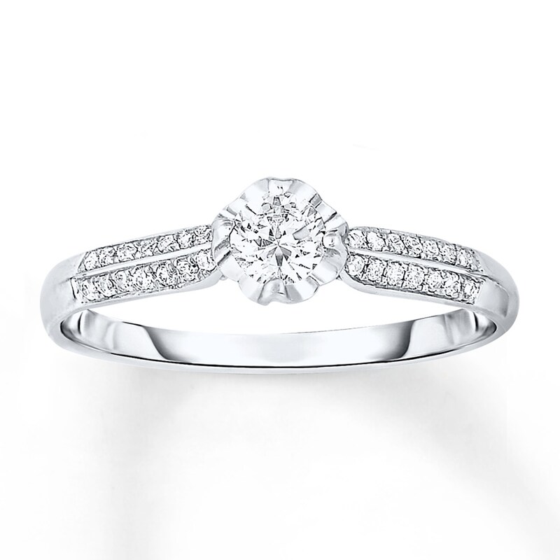 Main Image 1 of Now + Forever Diamond Engagement Ring 1/3 ct tw Round-cut 10K White Gold