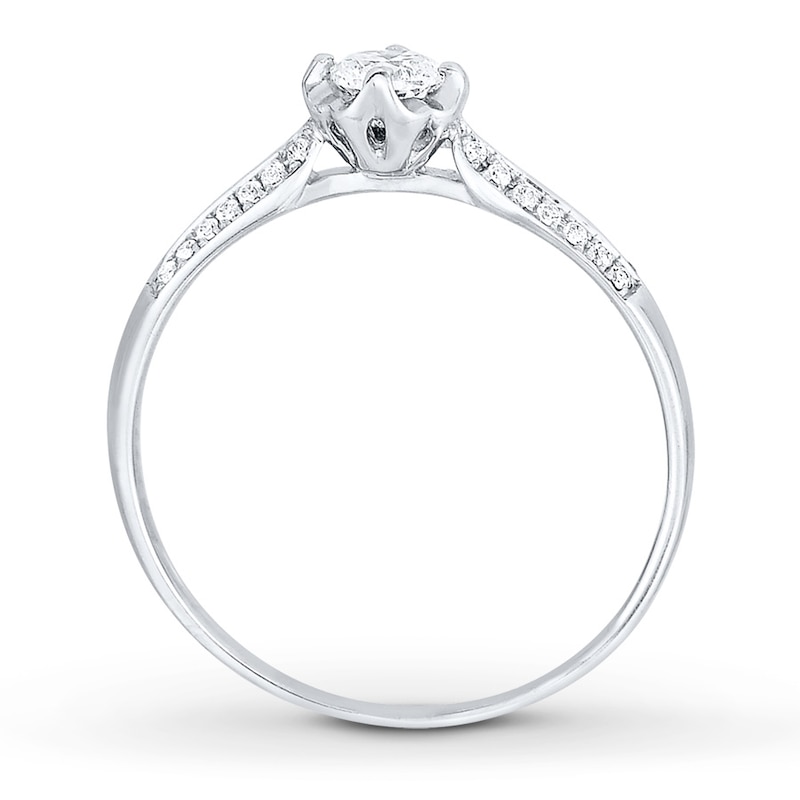 Diamond Engagement Ring 1/3 ct tw Round-cut 10K White Gold