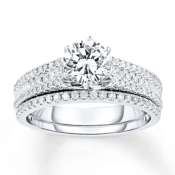 Now + Forever Diamond Bridal Set 1-1/5 ct tw Round-cut 14K White Gold