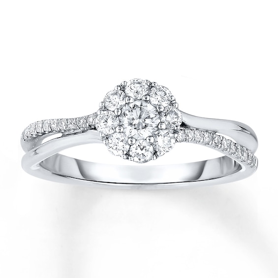 Now + Forever Diamond Engagement Ring 1/2 ct tw Round-Cut 14K White Gold