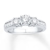 Thumbnail Image 1 of Memories Moments Magic Three-Stone Ring 5/8 ct tw Diamonds 10K White Gold