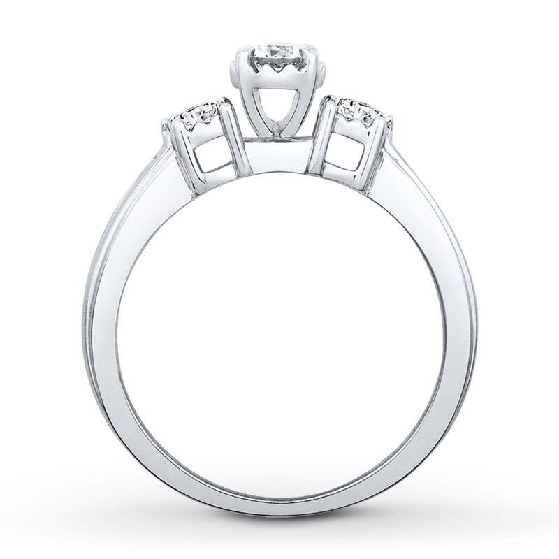 Main Image 2 of Memories Moments Magic Three-Stone Ring 5/8 ct tw Diamonds 10K White Gold