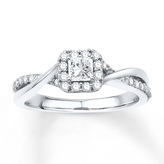 Now + Forever Engagement Ring 1/2 ct tw Diamonds 10K White Gold