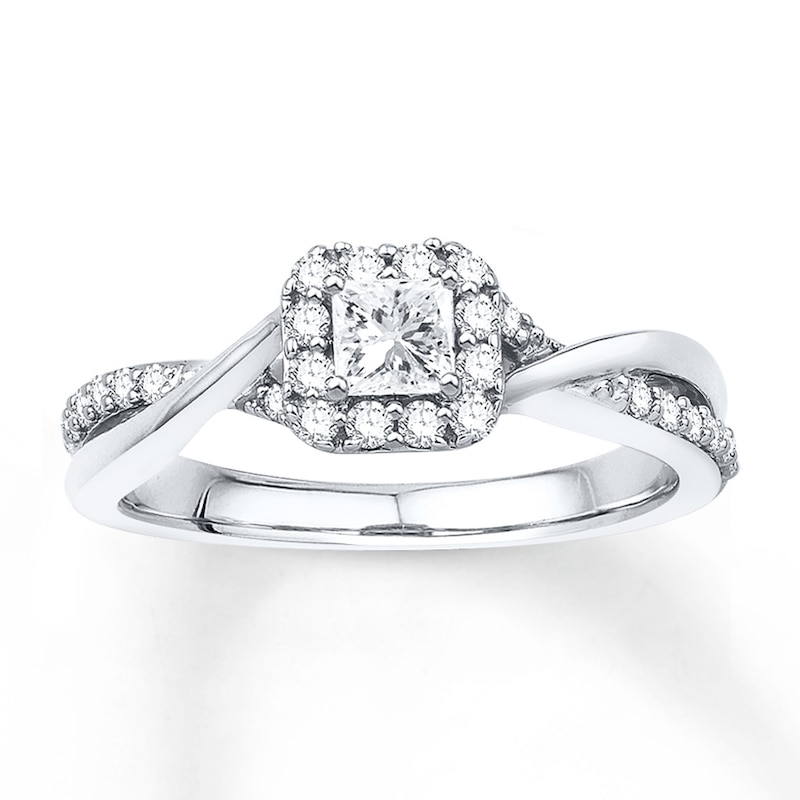 Main Image 1 of Now + Forever Engagement Ring 1/2 ct tw Diamonds 10K White Gold