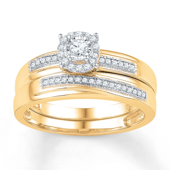 Now + Forever Diamond Bridal Set 1/5 ct tw Diamonds 10K Yellow Gold