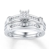 Thumbnail Image 0 of Diamond Bridal Set 1/5 ct tw Round-cut 10K White Gold