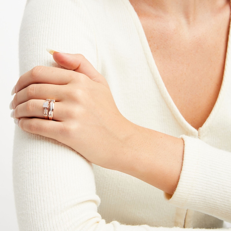 Main Image 2 of Now + Forever Diamond Bridal Set 1/5 ct tw Round-cut 10K Rose Gold