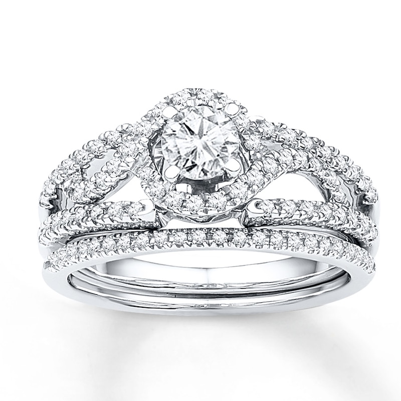 Main Image 1 of Now + Forever Diamond Bridal Set 3/4 ct tw Round-cut 10K White Gold