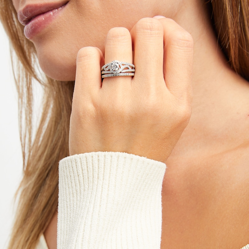 Main Image 2 of Now + Forever Diamond Bridal Set 3/4 ct tw Round-cut 10K White Gold