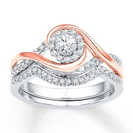 Now + Forever Diamond Bridal Set 1/3 ct tw Round-cut 10K Two-Tone Gold