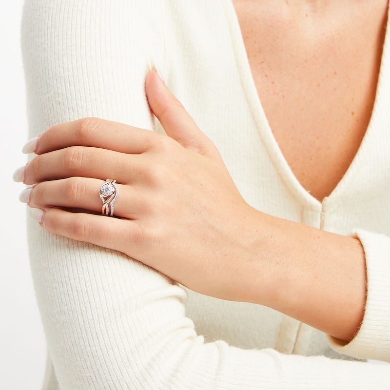 Main Image 2 of Now + Forever Diamond Bridal Set 1/3 ct tw Round-cut 10K Two-Tone Gold