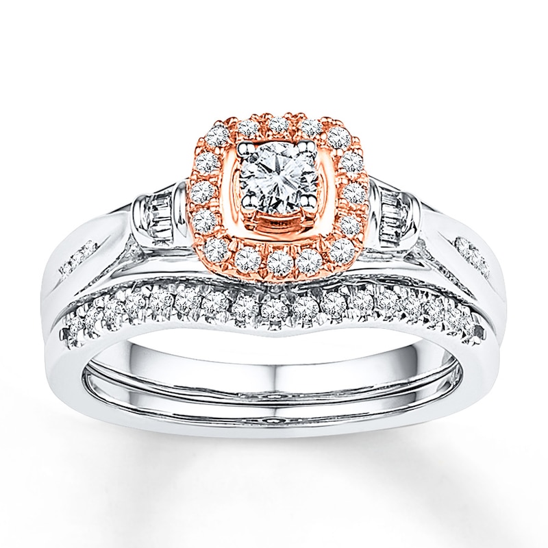 Main Image 1 of Now + Forever Diamond Bridal Set 3/8 ct tw Round-cut 10K Two-Tone Gold