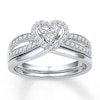 Thumbnail Image 1 of Now + Forever Heart Bridal Set 1/2 ct tw Diamonds 10K White Gold