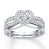 Thumbnail Image 0 of Heart Bridal Set 1/2 ct tw Diamonds 10K White Gold