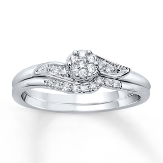 Now + Forever Diamond Bridal Set 1/6 ct tw Round-cut 10K White Gold