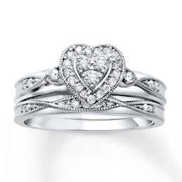 Now + Forever Diamond Bridal Set 1/4 ct tw Round-cut 10K White Gold