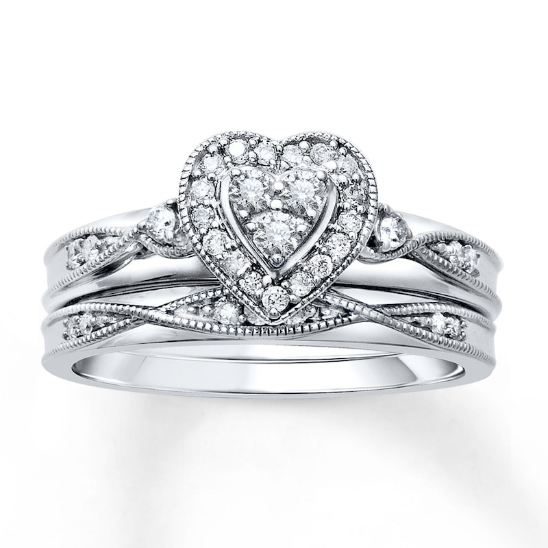 Main Image 1 of Now + Forever Diamond Bridal Set 1/4 ct tw Round-cut 10K White Gold