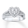 Thumbnail Image 0 of Diamond Bridal Set 1/2 ct tw Round-cut 10K White Gold