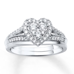 Now + Forever Diamond Bridal Set 1/2 ct tw Round-cut 10K White Gold