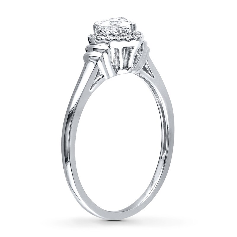 Diamond Engagement Ring 1/2 ct tw Heart-Shaped 14K White Gold