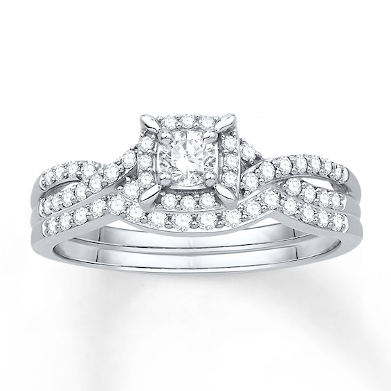 Now + Forever Diamond Bridal Set 3/8 ct tw Round-cut 14K White Gold