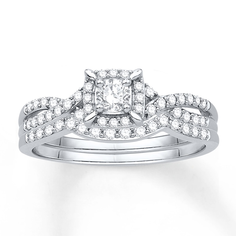 Main Image 1 of Now + Forever Diamond Bridal Set 3/8 ct tw Round-cut 14K White Gold
