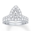 Thumbnail Image 0 of Diamond Bridal Set 5/8 ct tw Pear-Shape 14K White Gold