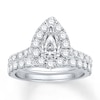 Thumbnail Image 1 of Now + Forever Diamond Bridal Set 5/8 ct tw Pear-Shape 14K White Gold